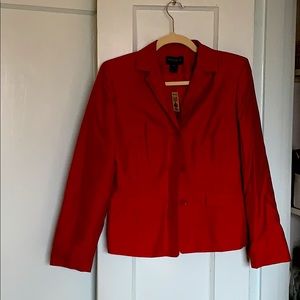 Ann Taylor red silk blazer, women’s petite 6 size